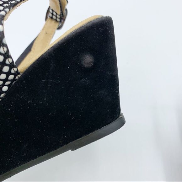 Laisha Peep Toe Wedge Sandal Slingback Velvet Heel - Picture 11 of 13